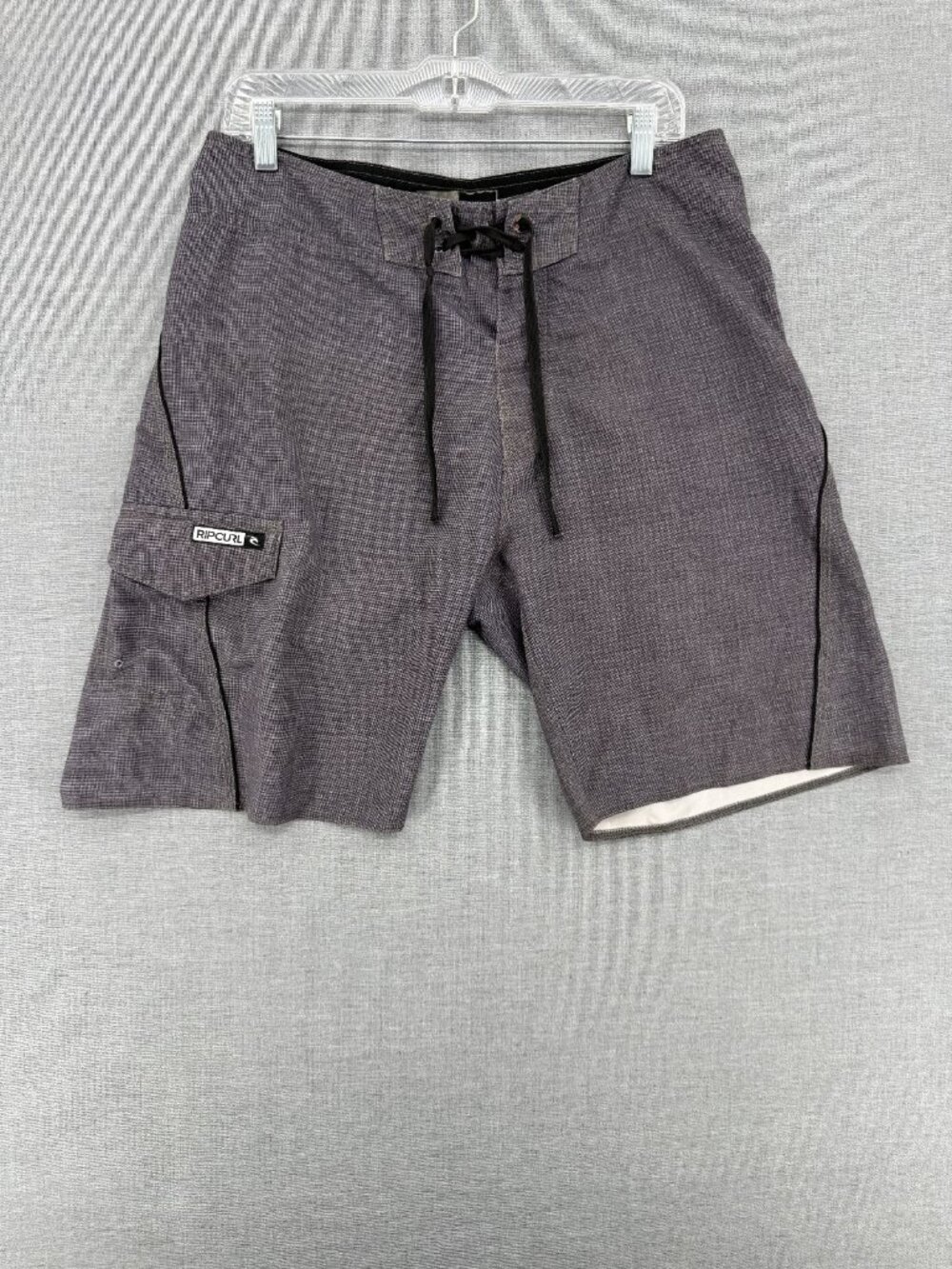 Rip Curl Board Shorts Mens 32 9' Swim Trunks Dark Gray Cargo Pocket Drawstring